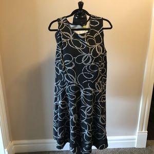 Black and White Fit and Flare Dress